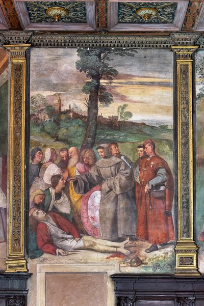 Aziz Anthony ayağını genç bir adama yeniden takıyor, Aziz Okulu (fresk) by Titian (c.1488 1576)
