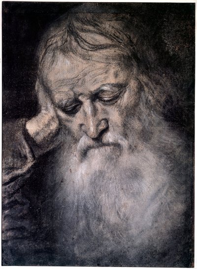 Yaşlı adamın kafası Titian (1485-1576) adlı Tiziano Vecellio