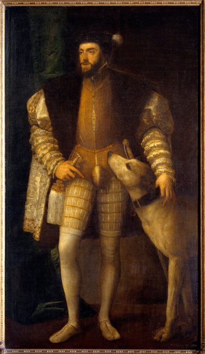 35 yaşındaki İmparator Charles V (1500 - 1558) ve köpeği Sampere