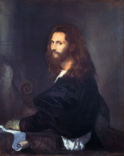 Bir Müzisyen Portresi, Tiziano Vecellio (1490-1576), tuval üzerine yağlı boya, 82x99 cm. by Titian (c.1488 1576)