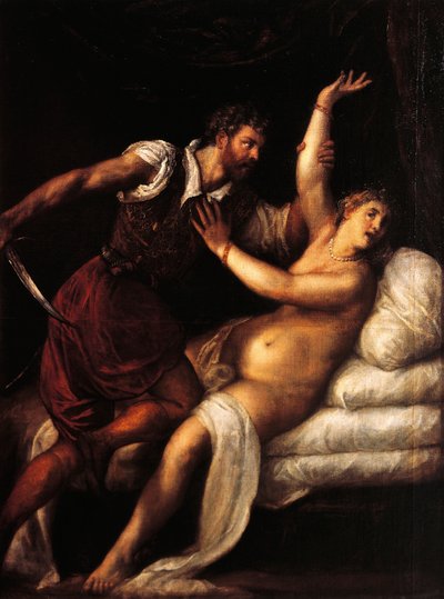Tarquinius ve Lucretia, Titian (yaklaşık 1490-1576), panel üzerine yağlı boya, 84x68 cm by Titian (c.1488 1576)