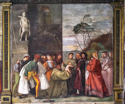Annenin masumiyetini ilan eden Bebek, Kuzey Duvarı, Aziz Okulu, detay 2195188 by Titian (c.1488 1576)