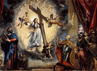 Doge Antonio Grimani, 1555-1576 Arasında İnancın Önünde Diz Çöküyor. by Titian