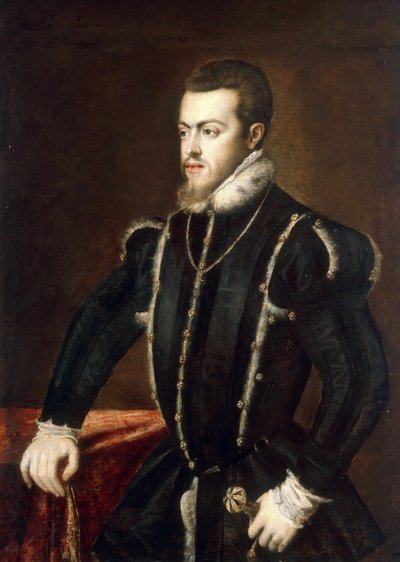 Philip II 1527-1598, İspanya ve Portekiz Kralı, 1553 dolaylarında portresi. by Titian