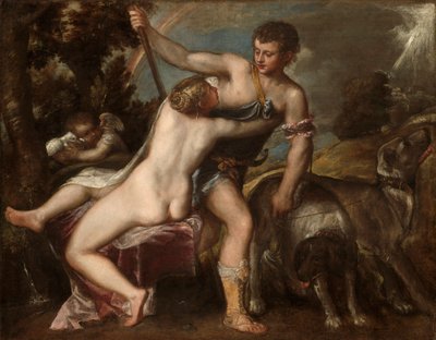 Venüs ve Adonis, c.1560 by Tiziano Vecelli
