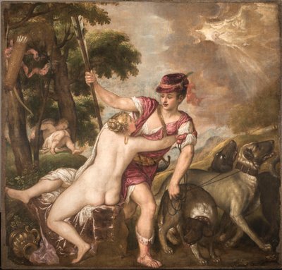 Venüs ve Adonis, c. 1560. by Titian