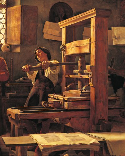 Yazıcı Bernardo Cennini atölyesinde by Tito Lessi