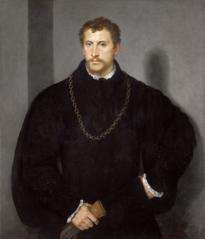 Genç Bir İngiliz Portresi Gri Gözlü Genç Bir Adamın Portresi , 1540-1545. by Tiziano Vecelli