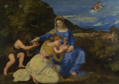 Genç Vaftizci Yahya ile Bakire ve Çocuk Aldobrandini Madonna, yaklaşık 1532 by Tiziano Vecelli