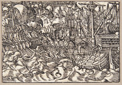 Gaius Duillius, Kartaca'yı bir deniz savaşında yener. by Tobias Stimmer