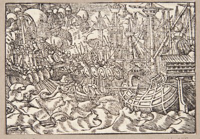 Gaius Duillius, Kartacalılara karşı bir deniz savaşında galip geldi. by Tobias Stimmer
