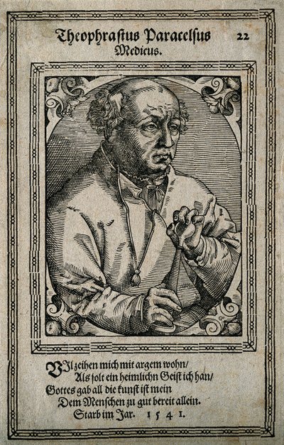 Philippus Theophrastus Aureolus Bombastus von Hohenheim Paracelsus, 1587. by Tobias Stimmer
