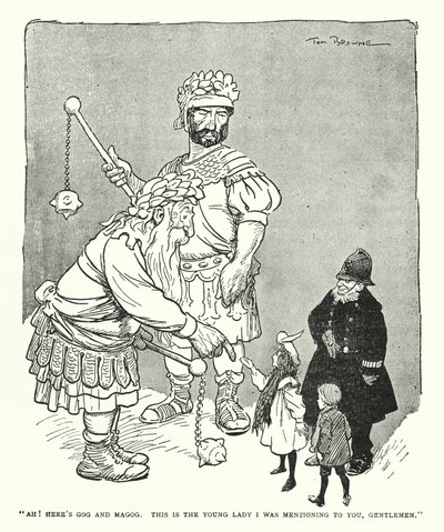 "Ah! İşte Yecüc ve Me'cüc, işte size bahsettiğim genç hanım bu beyler" (lito) by Tom Browne
