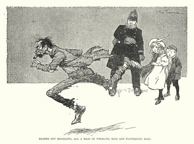 Baştan aşağı fırladı, hepsi dönen saçlar ve çırpınan paçavralar (lito) by Tom Browne
