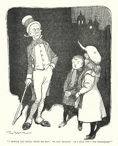 "Sanırım deli olduğumu düşünürsün," dedi sertçe, "sana mavi sakallı olduğumu söylesem?" (lito) by Tom Browne