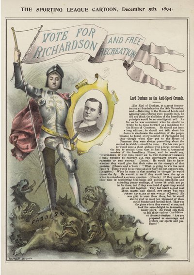 Richardson için oy verin (renkli litografi) by Tom Merry