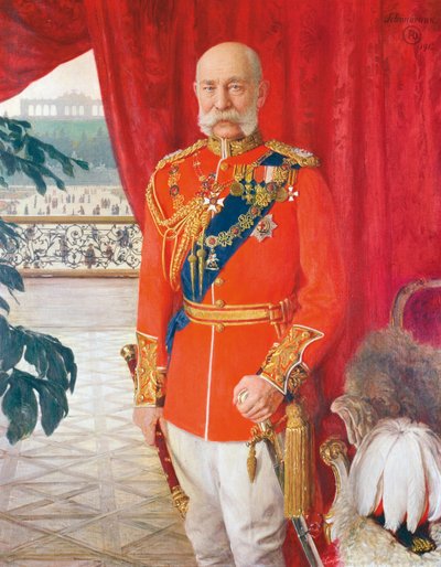 Bir İngiliz mareşalinin gala üniformalı İmparator Franz Joseph I by Tom von Dreger
