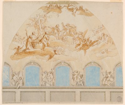 Citta di Castello'daki Katedralin Kubbesinde Bir Fresk Projesi by Tommaso Maria Conca