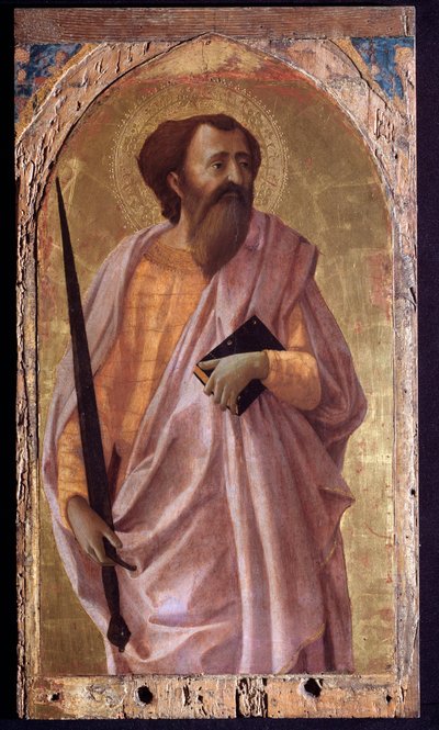 St Paul - panelde tempera by Tommaso Masaccio