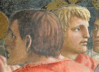 Haraç Parası Vergi Memuru ve Bir Havari - 31642 c.1427 fresk detayı by Tommaso Masaccio
