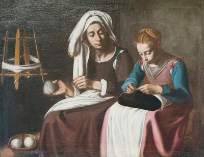 Madonna ve St Anne, Roma okulu, Tommaso Salini'ye atfedilir by Tommaso Salini