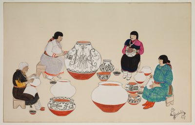 Gemiler Dekore Edildi, 20. yüzyılın başlarında (kağıt üzerinde kazein) by Tonita Peña