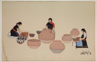 Kil İşleyen Kadınlar, Damarları Şekillendiren, 20. yüzyılın başları, 20. yüzyılın başları (kağıt üzerinde kazein) by Tonita Peña