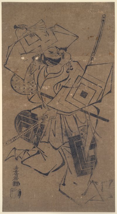 Ichikawa Danj?r? II bir aragoto rolünde (kaba oyun) by Torii Kiyomasu