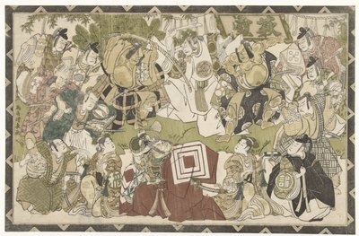 Bir shibaraku performansındaki aktörler by Torii Kiyonaga
