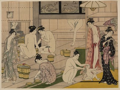 Bathhouse, c.1785 (tahta baskı) by Torii Kiyonaga