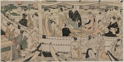 Sumida Nehri üzerinde Tekne Partisi by Torii Kiyonaga