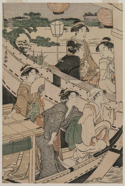 Sumida Nehri üzerinde Tekne Partisi by Torii Kiyonaga