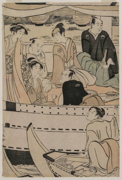 Sumida Nehri üzerinde Tekne Partisi by Torii Kiyonaga