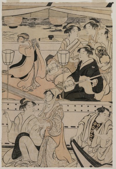 Sumida Nehri üzerinde Tekne Partisi by Torii Kiyonaga