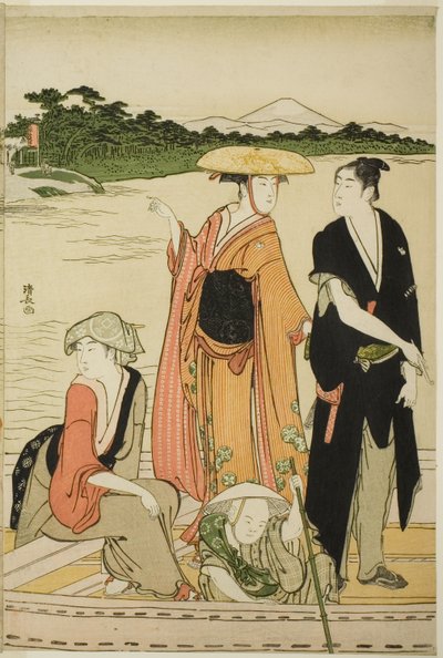 Rokugo Nehri üzerinde feribot by Torii Kiyonaga