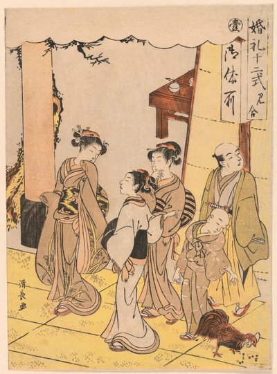 İlk Buluşma (Miai), "Evliliğin On İki Aşaması (Konrei juni shiki)" serisinden by Torii Kiyonaga