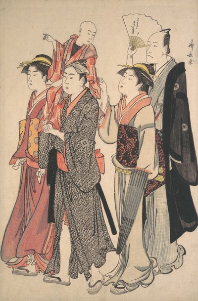 Ichikawa Danjuro V ve Ailesi, 1782. by Torii Kiyonaga