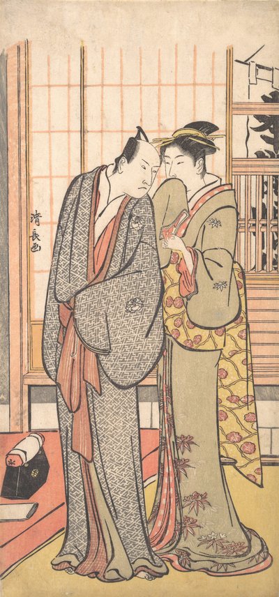 Bir Leydi ile Ichikawa Yaozo III, yaklaşık. 1785. by Torii Kiyonaga