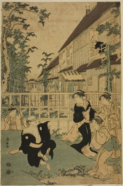 Yoshiwara'daki Kankanro Çayevi'nde Açık Hava Eğlenceleri by Torii Kiyonaga