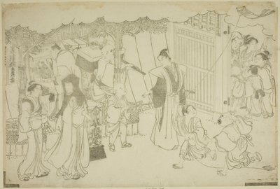 İlk İş Günü (Akinai hajime), "Üçlü Şafağın Renkleri (Saishiki mitsu no asa)" adlı resimli kitaptan by Torii Kiyonaga