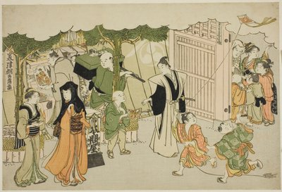 İlk İş Günü (Akinai hajime), "Üçlü Şafağın Renkleri (Saishiki mitsu no asa)" adlı resimli kitaptan by Torii Kiyonaga