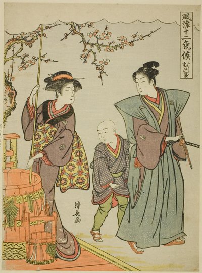 İlk Ay (Mutsuki), "Modaya Uygun On İki Mevsim (Furyu juni kiko)" serisinden by Torii Kiyonaga