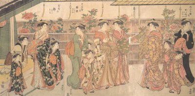 Şakayık Gösterisi, yaklaşık. 1790. by Torii Kiyonaga