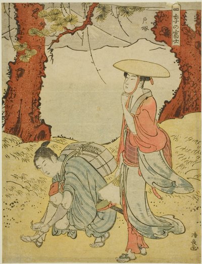 Totsuka, "Dört Mevsimde Fuji Dağı (Shiki no Fuji)" dizisinden by Torii Kiyonaga