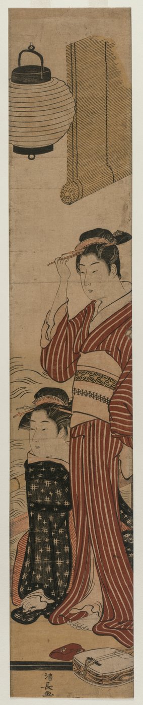 Balkonda İki Geyşa by Torii Kiyonaga