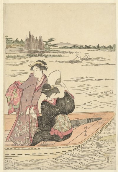 Sumida Nehri üzerinde Feribot by Torii Kiyonaga