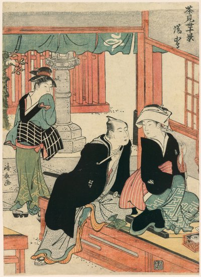 On Çayevinin Sahneleri dizisinden Yushima (Chamise jikkei) by Torii Kiyonaga