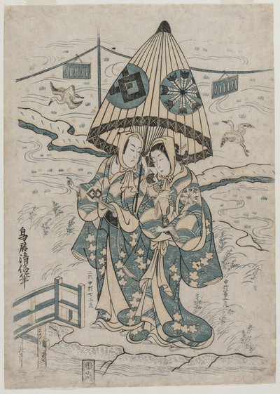 Nakamura ve Mijuro Önerisi d Nakamura Kalitesi Saburo İyi Aste Vers Yumaki Önerisi d Sukeroku by Torii Kiyonobu II