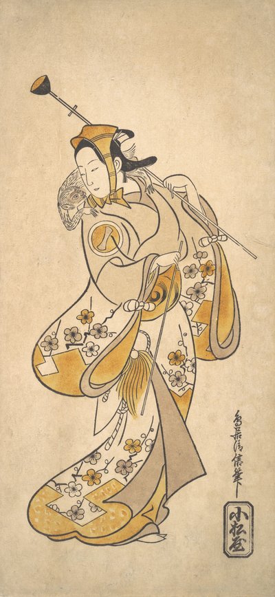 Ichikawa Monnosuke Bir maymun gösterisi olarak Maymun hat sanatı adam, değil mi? 1720-25. by Torii Kiyonobu I