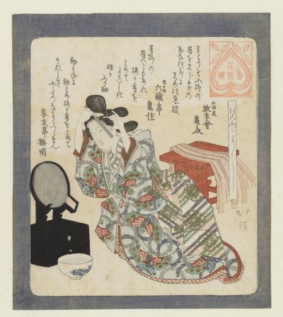 Büyüme töreni Genbukuyoshi (nesne üzerindeki başlık) Hanazono Şiir Derneği için bir dizi (dizi başlığı) Hanazono bantsuzuki (nesne üzerinde seri başlığı) by Totoya Hokkei